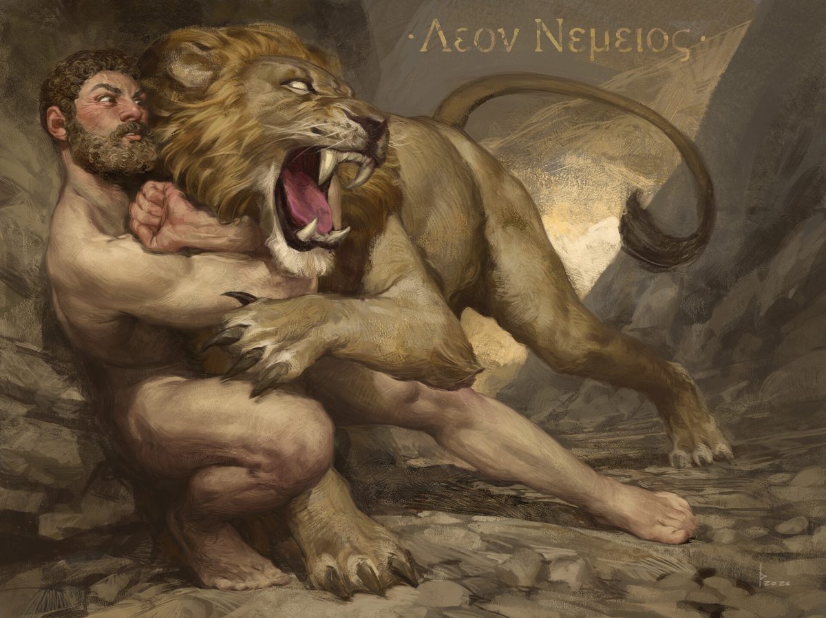 Nemean Lion and Heracles